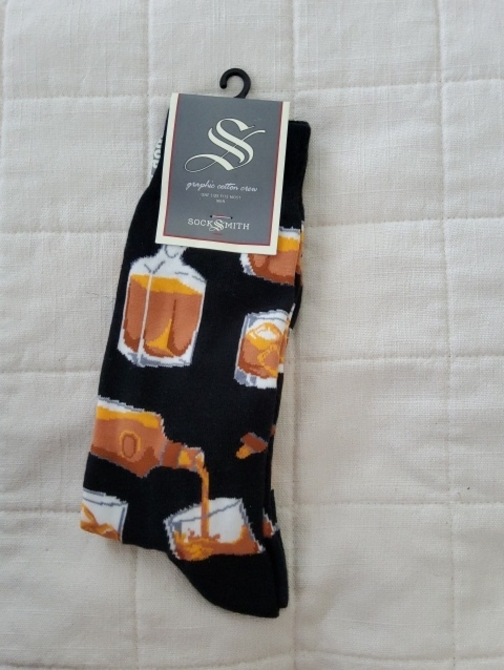 Men's Black Rocks Or Neat Crew Socks